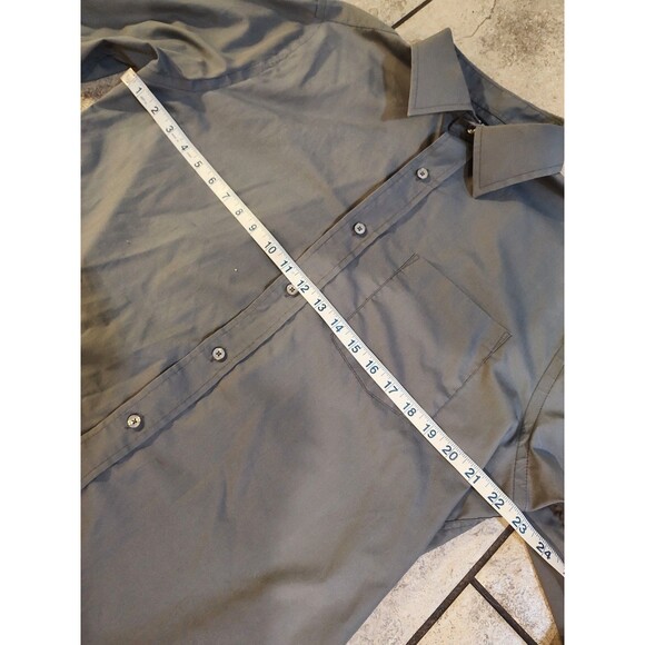 George Adult Large 42-44 Gray Button Up Long Sleeve Classic Modern Mens - Picture 4 of 16